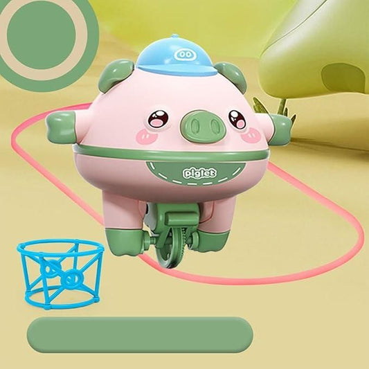 Tumbler Pig Walking Tightrope